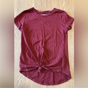 Abercrombie and Fitch Burgundy T-shirt Short sleeve Top with knot Soft A&F
